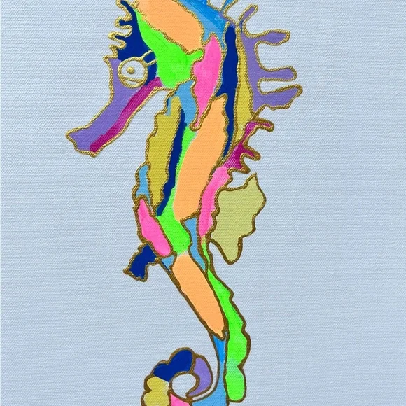 Original Abstract Seahorse Painting
